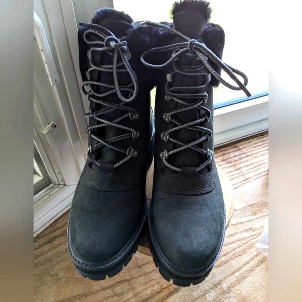 Timberland fur black boots
